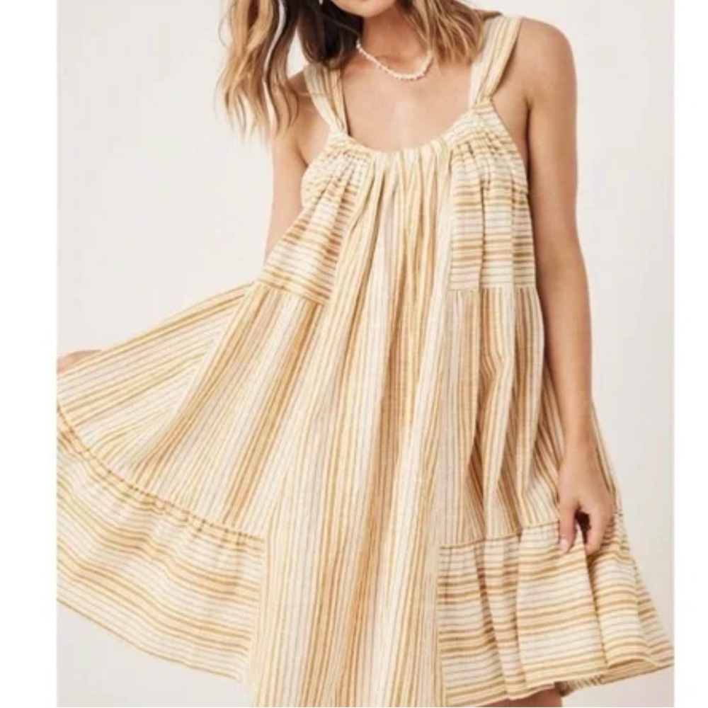 Spell & The Gypsy Lady Palm Striped Baby Doll Dress Size XS